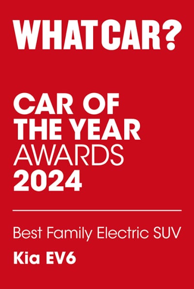 'What car?' Car of the year 2024. Best Family Electric SUV. Kia EV6